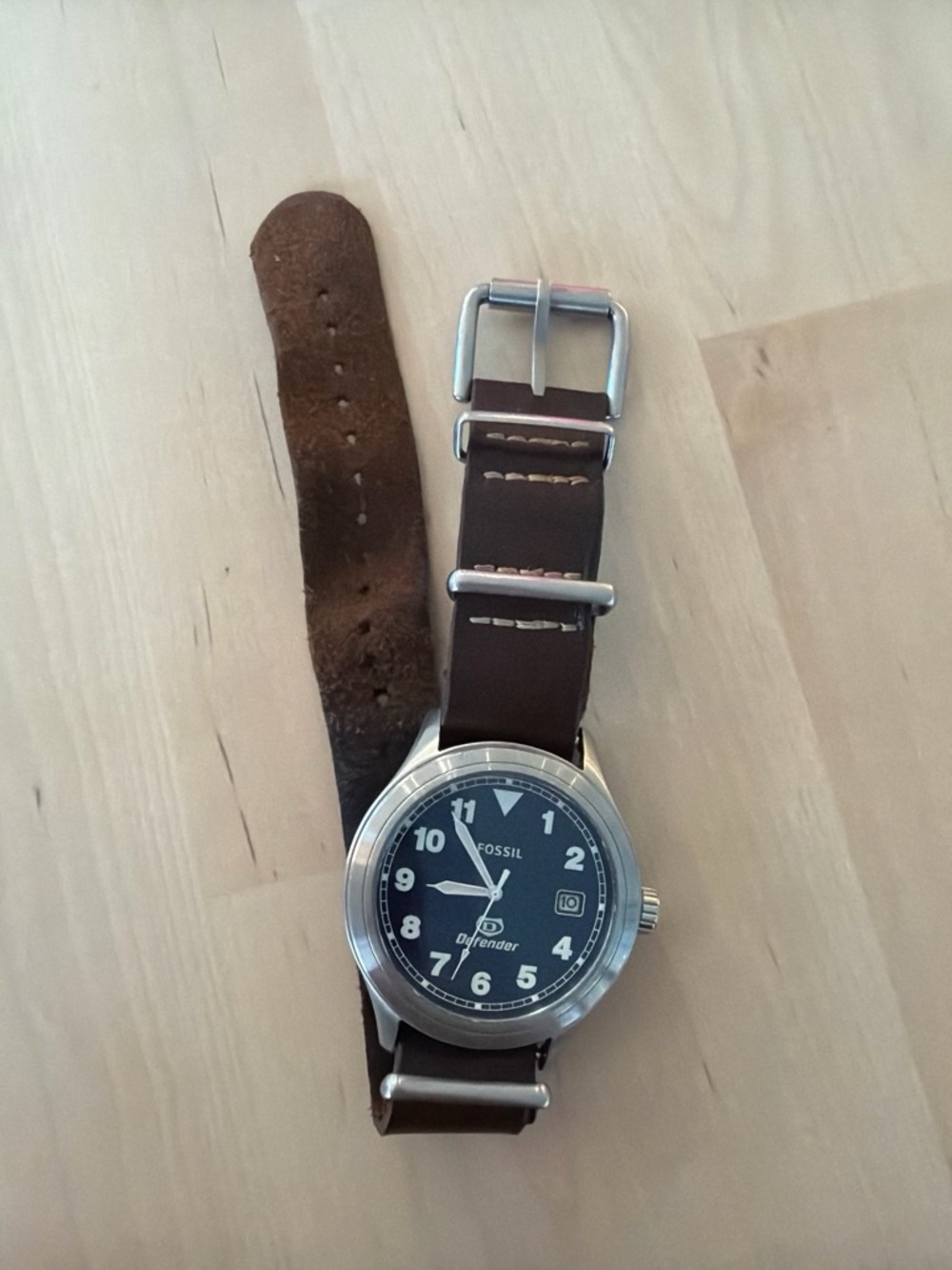 Men’s Fossil Defender Watch with Leather Band
